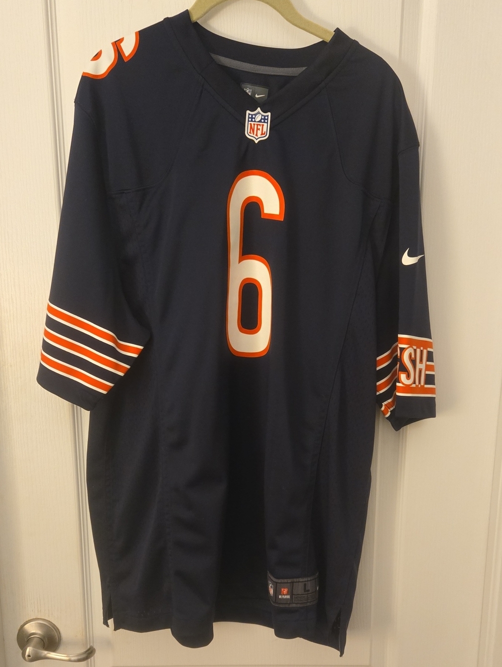 Nike Chicago Bears Navy and Orange #6 Men's Football Jersey SIZE LARGE - VGC